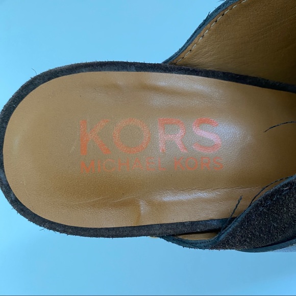MICHAEL KORS Brown Suede Heel Mules CLOGS 10 - Picture 3 of 4
